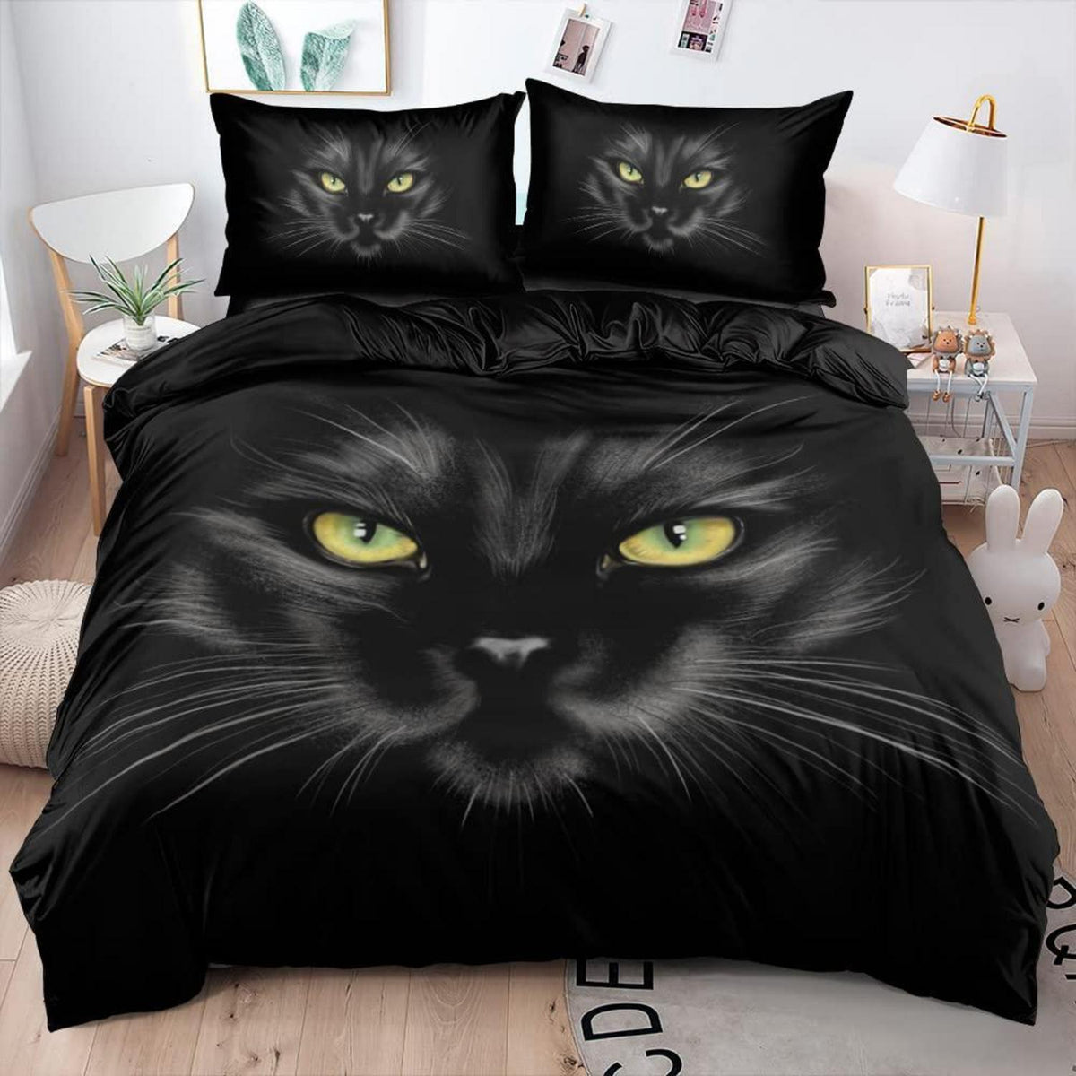 3D Katzen Bettwäsche Set 135x200, Flauschig & Weich