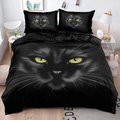 3D Katzen Bettwäsche Set 135x200, Flauschig & Weich
