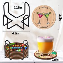 6er Set lustige Tiki-Bar Designs Getränkeuntersetzer mit