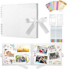 Fotoalbum Schwarz DIY Scrapbook 80 Seiten 240 Bilder inkl. Farbmarker