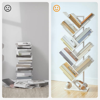 HOOBRO Bücherregal Standregal Baumform 9 Ebenen Heimbüro