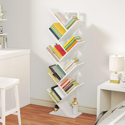 HOOBRO Bücherregal Standregal Baumform 9 Ebenen Heimbüro