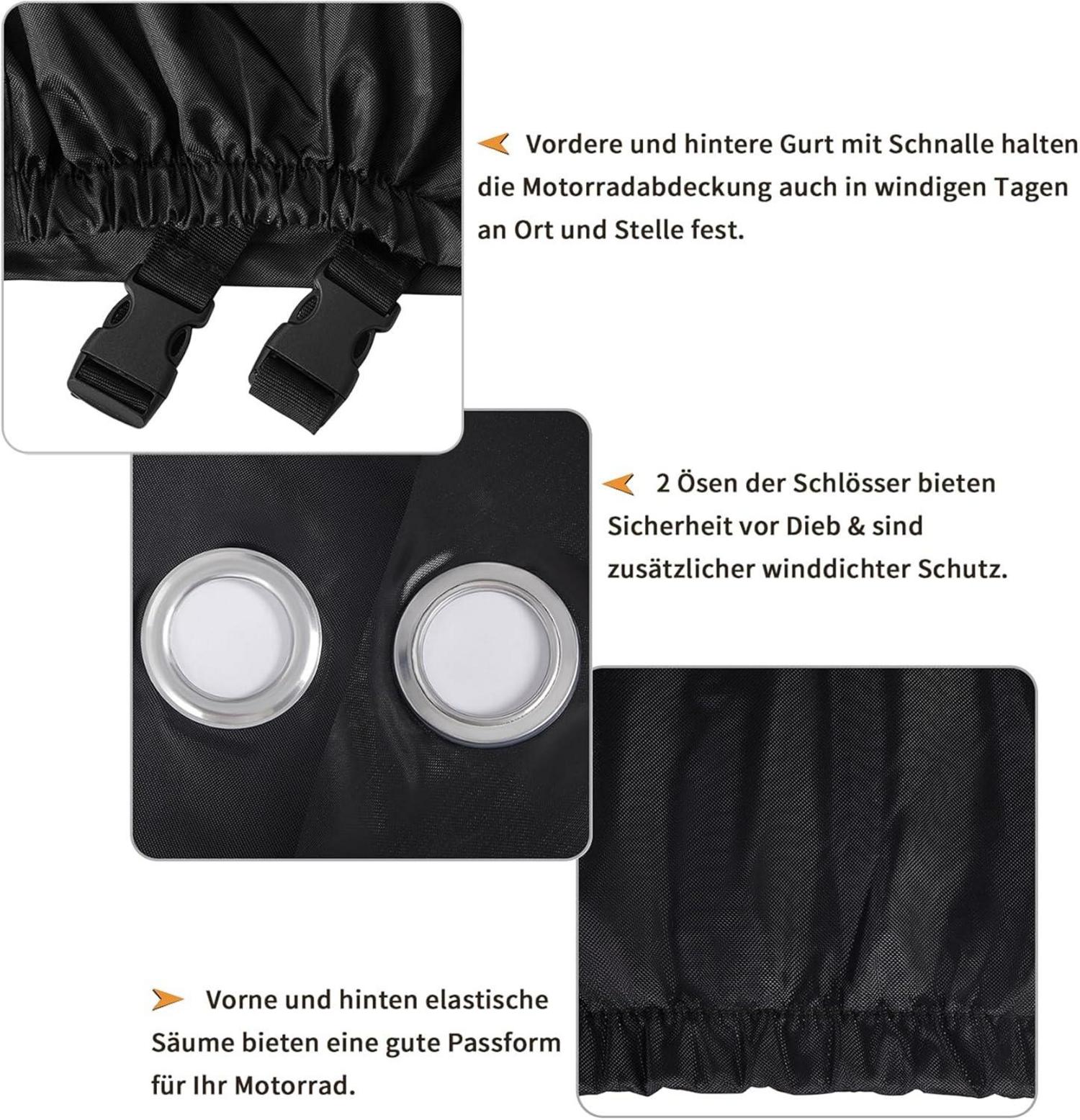 Motorrad Abdeckplane Wasserdicht 420D Oxford Winterfest mit Aufbewahrungstasche
