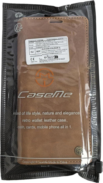 Handyhülle Samsung Galaxy S23 5G Leder Klapphülle Braun Magnet Standfunktion