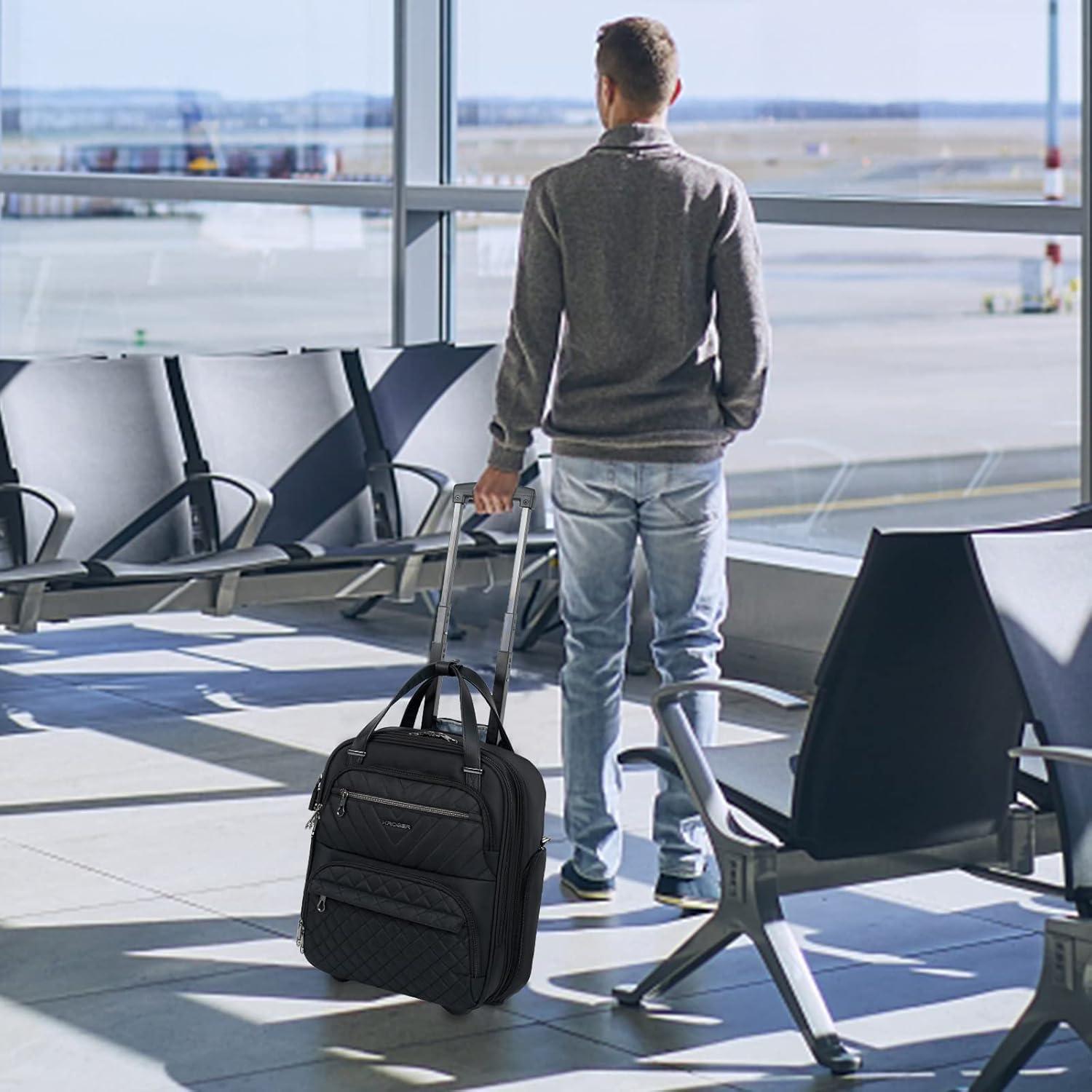 Handgepäck Koffer Trolley 40cm Multifunktional Carry On Schwarz