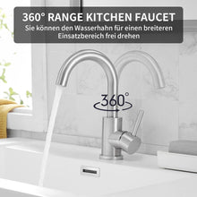 WasserHoy Waschtischarmatur 360° Schwenkend Edelstahl Matte Black
