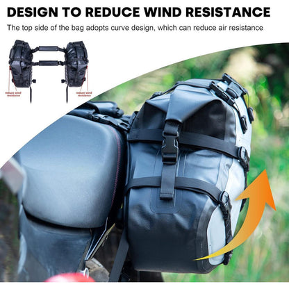 Wasserdichte Motorrad-Satteltaschen 36L – Grau