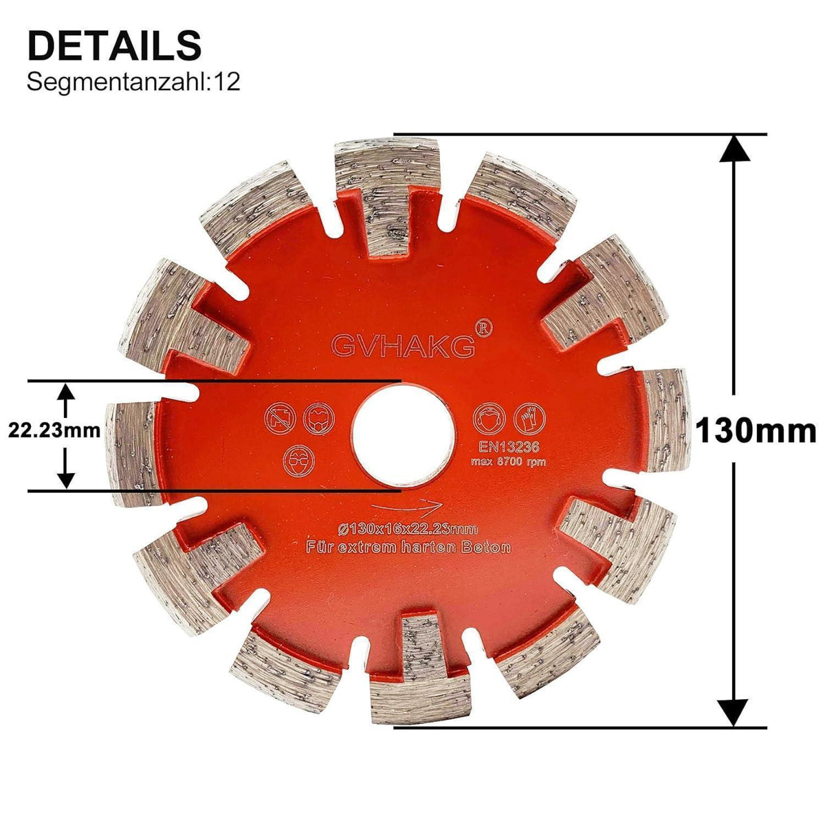 Diamant-Trennscheibe für Estrich & Beton, 130mm