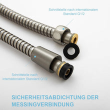 Duschschlauch Edelstahl Ersatz Hochdruck 1,5m Knickschutz