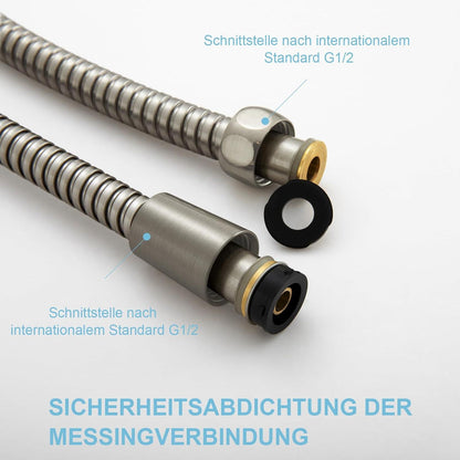 Hochwertiger Edelstahl Duschschlauch Nickel 2,5m