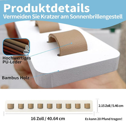Brillenhalter Organizer Holz Sonnenbrillen Wand Aufbewahrung White