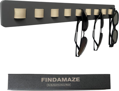 Brillen-Organizer Wandmontage Holz Sonnenbrillen Display Grau