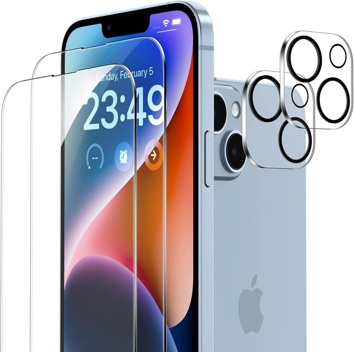 Panzer Schutzfolie + Kameraschutz für iPhone 14 - 6,1 Zoll