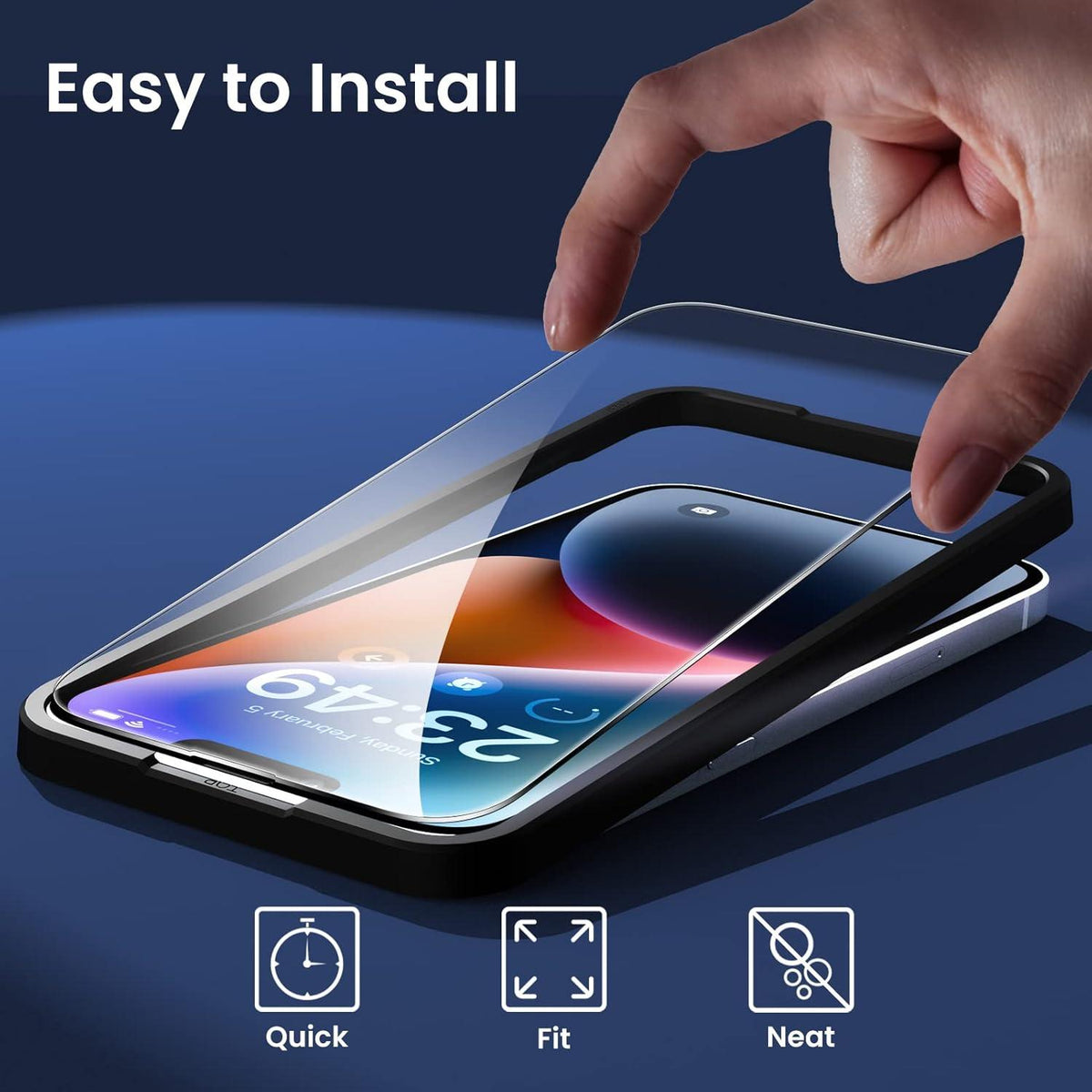 Panzer Schutzglas iPhone 14 Displayschutz 2+2 Stück 9H Härte