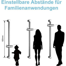 Edelstahl Duschstange 60cm verstellbar mit Duschkopfhalterung