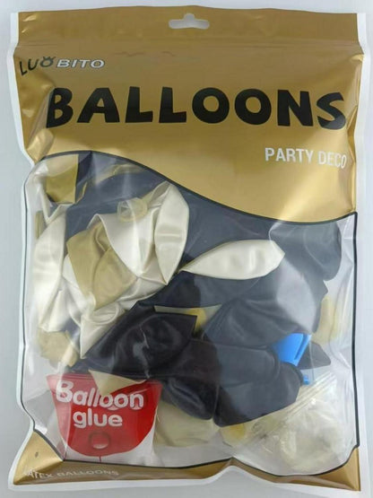 Schwarze Gold Luftballon Girlande Set 120 Stück für Geburtstag Baby Shower Hochzeit