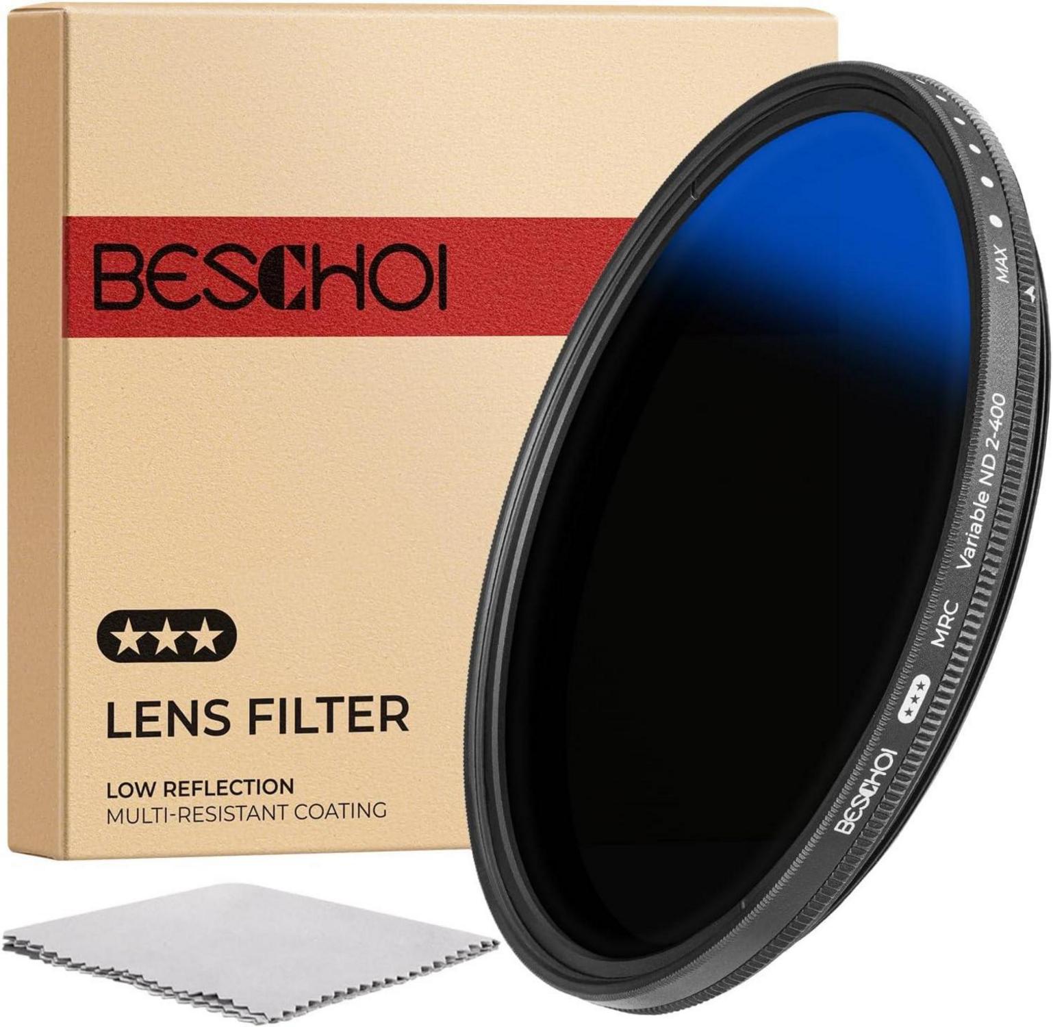 67mm Variabler ND Filter ND2-ND400 1-9 Stufen Graufilter mit 42