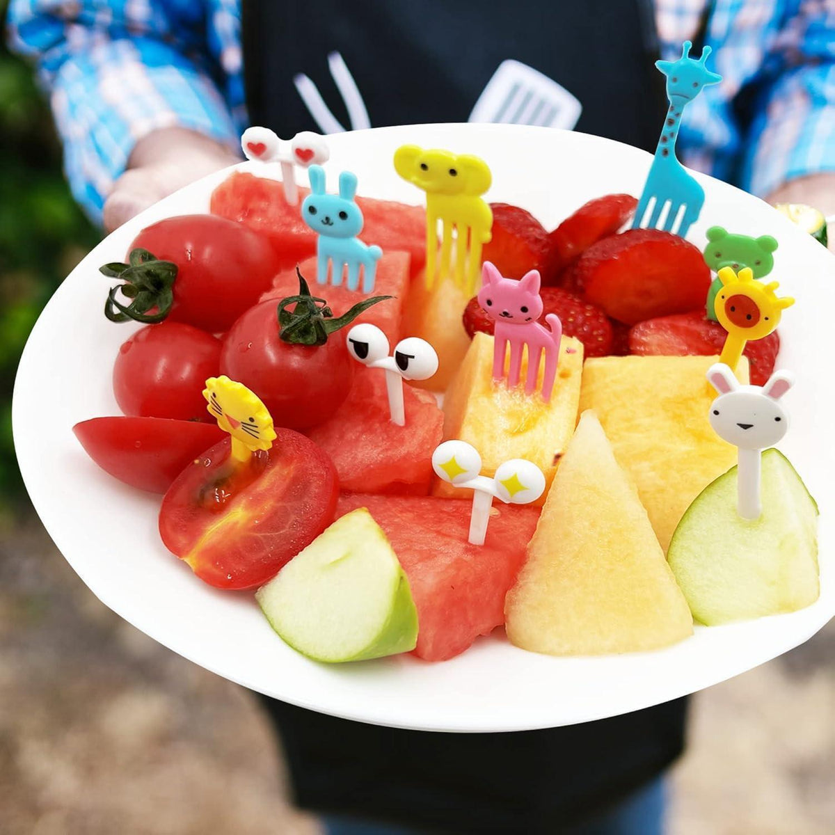 Mini Obstgabeln Tier-Design 60 Stück für Kinder & Erwachsene