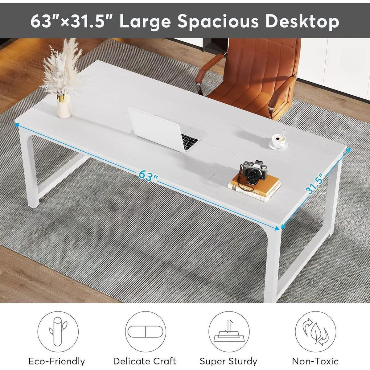 Weißer Schreibtisch 160x80cm – Modernes Home Office & Bürotisch