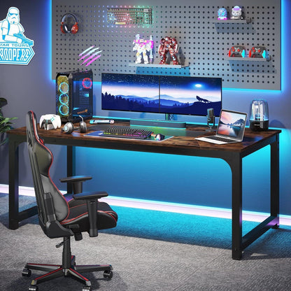 Großer Schreibtisch 180x90cm – Rustikales Braun für Home Office