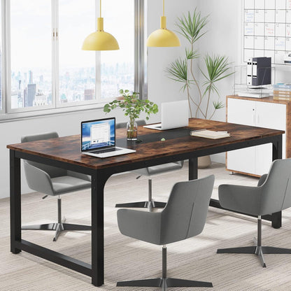 Großer Schreibtisch 180x90cm – Rustikales Braun für Home Office