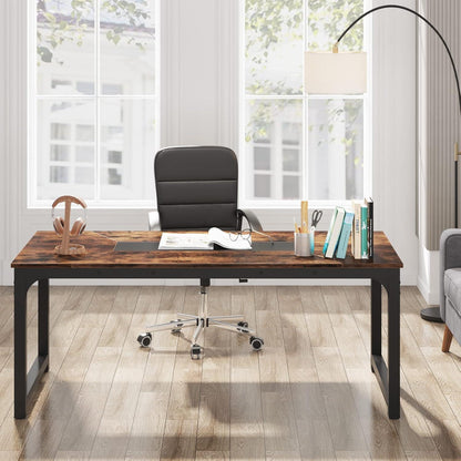Großer Schreibtisch 180x90cm – Rustikales Braun für Home Office