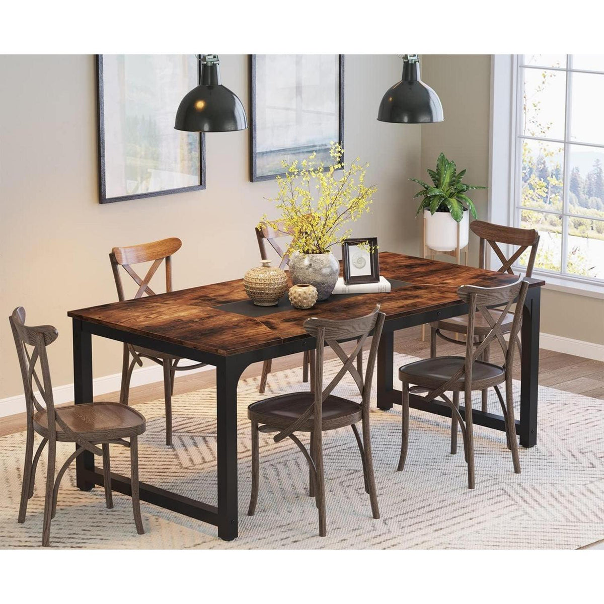 Großer Schreibtisch 180x90cm – Rustikales Braun für Home Office