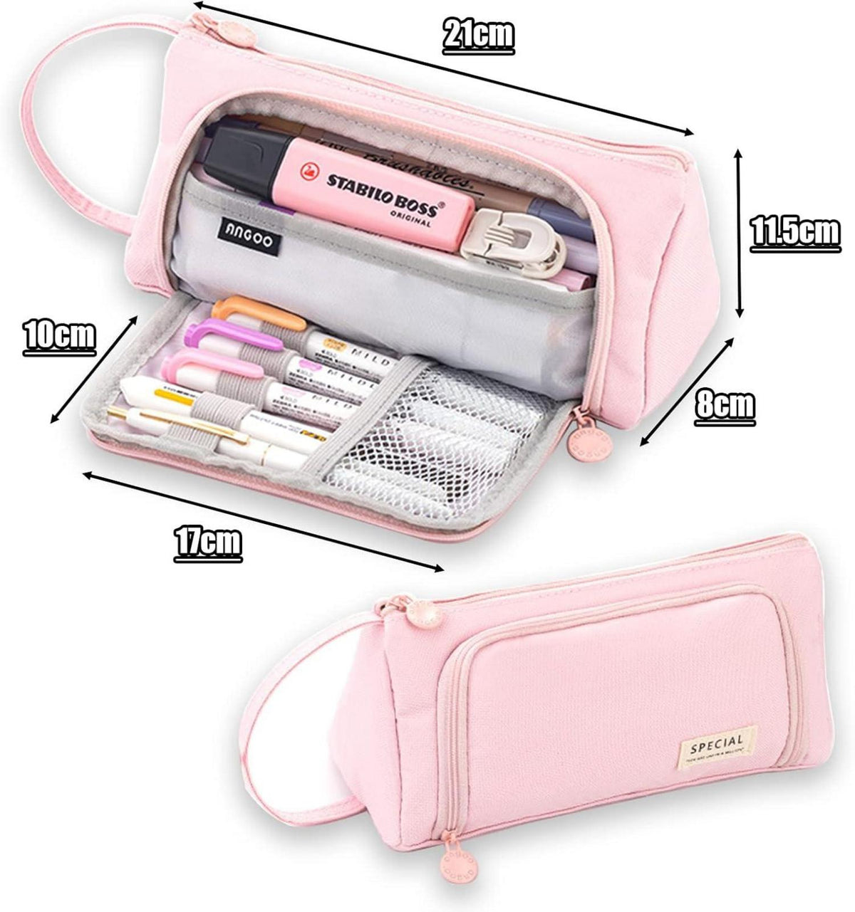 X SIM FITNESSX Federmäppchen 3 Fach Pencil Case Mädchen