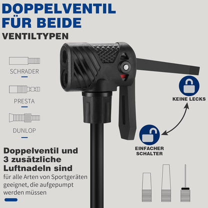 Fahrradpumpe Luftpumpe Standpumpe 160 Psi für alle Ventile mit