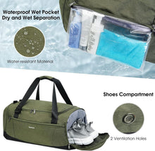 Sporttasche Rucksack Herren Damen Reisetasche 43L Armeegrün
