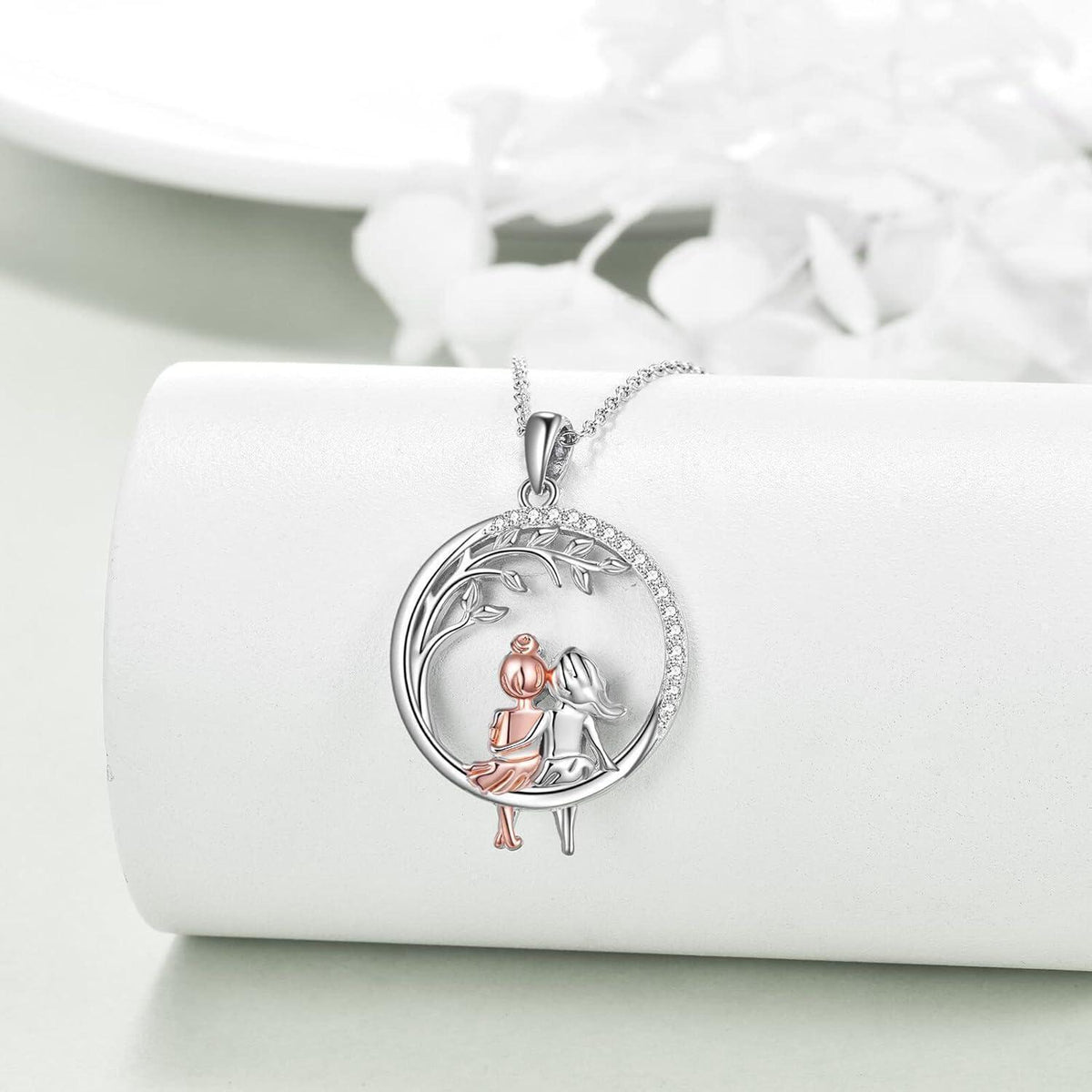 Schwestern Halskette "Always My Sister Forever My Friend" 925 Silber