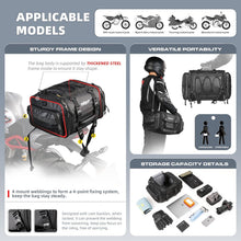 Motorrad Sitztasche 19-26L Wasserdicht Schwarz, Erweiterbare