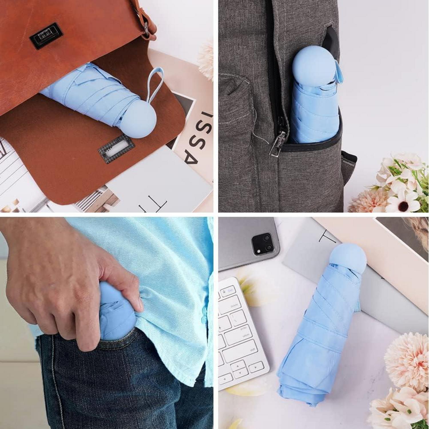 Mini Taschenschirm mit UV-Schutz, Aluminium Schirmständer, winddicht