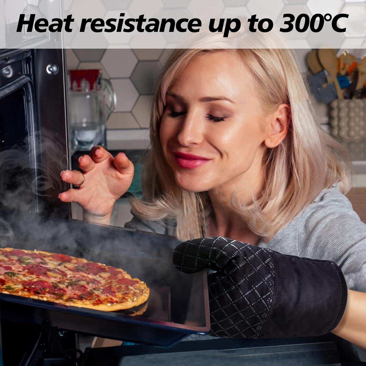 4er Set Ofenhandschuhe 300°C Silikon Backhandschuhe Küche