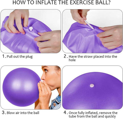Flintronic Gymnastikball 25cm Yoga Pilates Ball Lila Anti-Burst-Übungsball