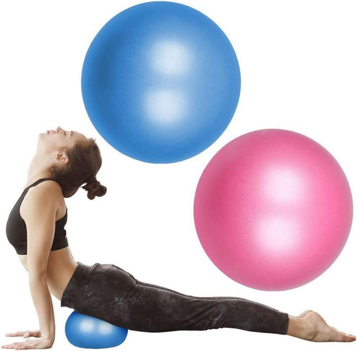Gymnastikball 25cm Soft Yoga Anti-Burst Übungsball Blau-Rosa