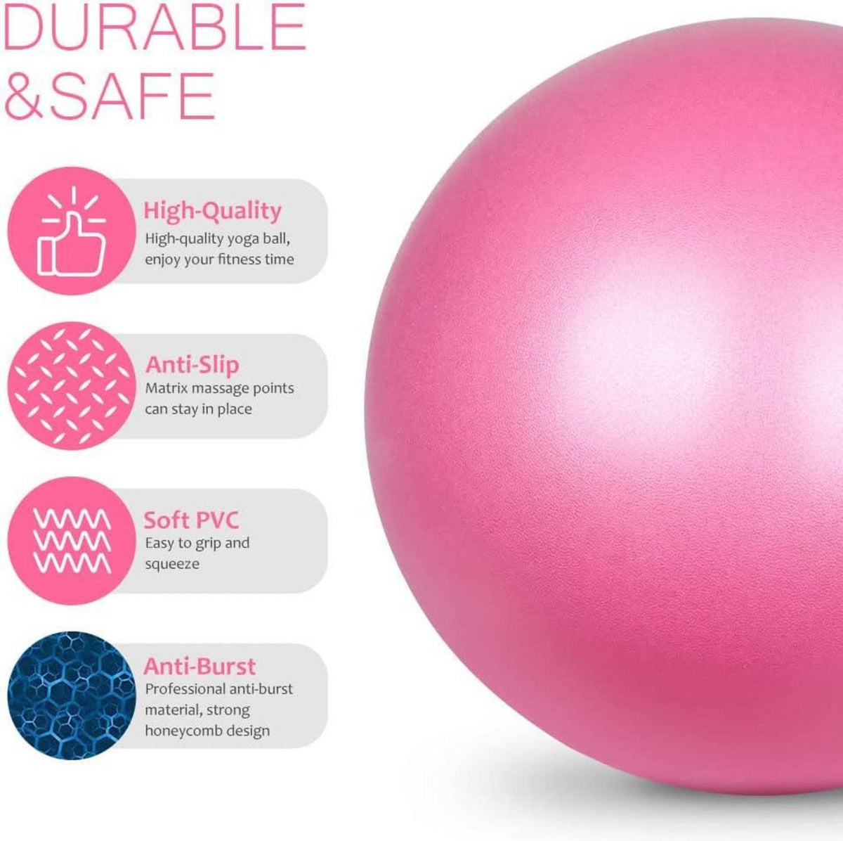 Flintronic Kleiner Pilates-Ball 25cm Yoga Gymnastikball Blau/Rosa