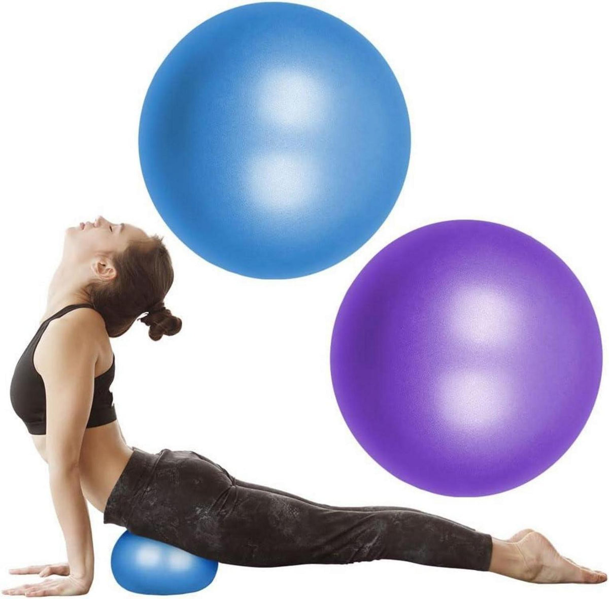 Gymnastikball Pilates Yoga Ball 25cm Anti-Burst-Übungsball Blau+Lila