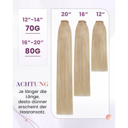 Echthaar Zopfbraut – Braun Blond Highlight 35cm
