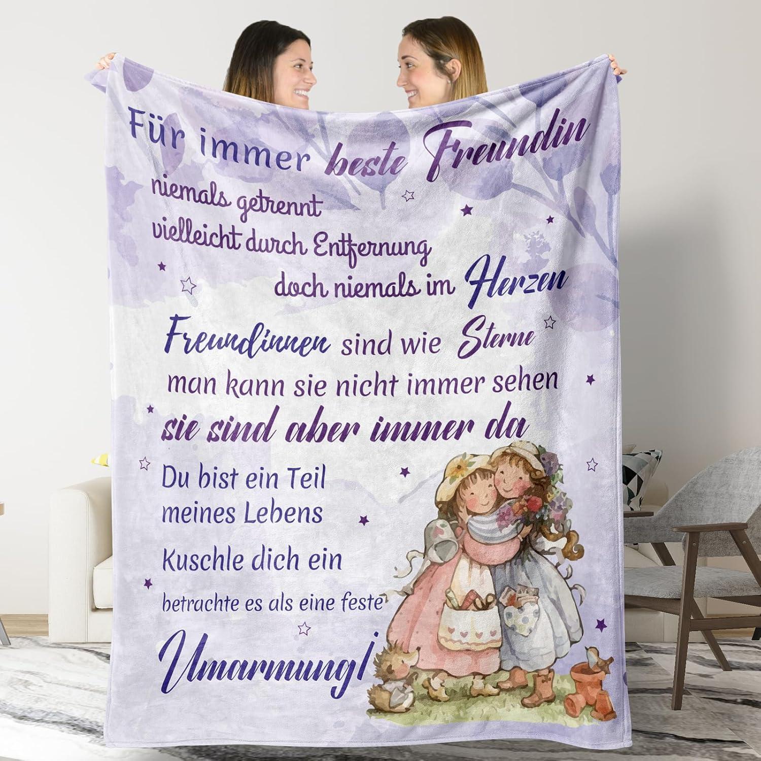 Flauschige Kuscheldecke für Freundinnen 130x150cm