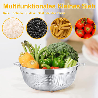 Edelstahl Nudelsieb Küchensieb Mikroperforiert 20cm Griffen