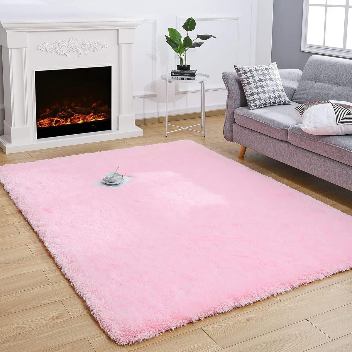 Weicher Hochflor Shaggy Teppich Rosa 200x300 cm