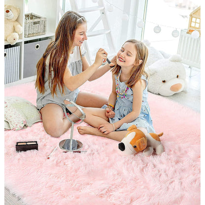 Weicher Hochflor Shaggy Teppich Rosa 200x300 cm