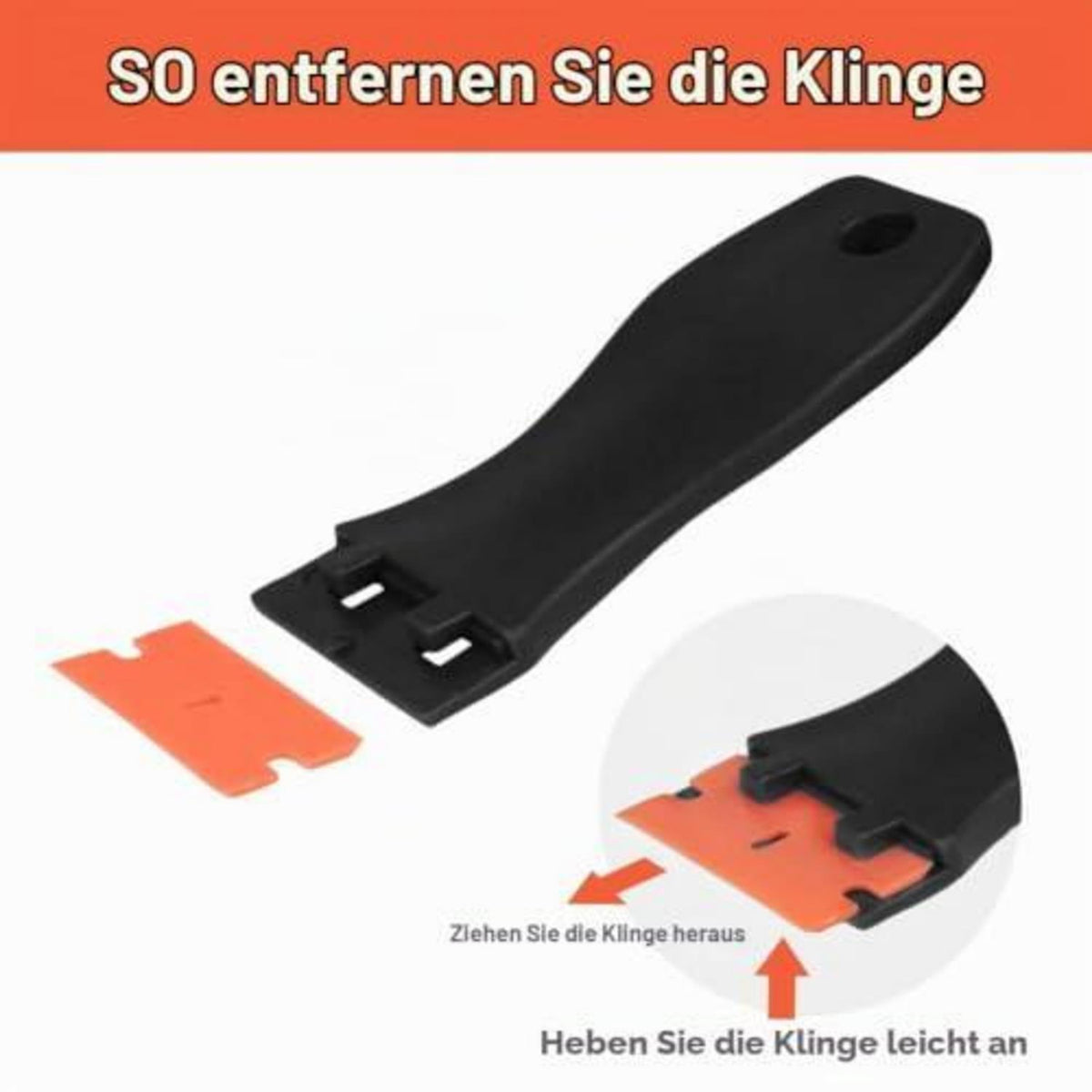 Mini Kunststoff Schaber mit 30 Klingen – Klebereste & Kratzer Entferner