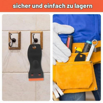 Mini Kunststoff Schaber mit 30 Klingen – Klebereste & Kratzer Entferner