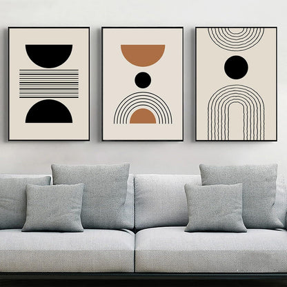 LYBOHO Leinwand Bilder Moderne Abstrakt Kunst Poster Geometrie 1 Wohnzimmer Schlafzimmer 3PCS-50x70cm
