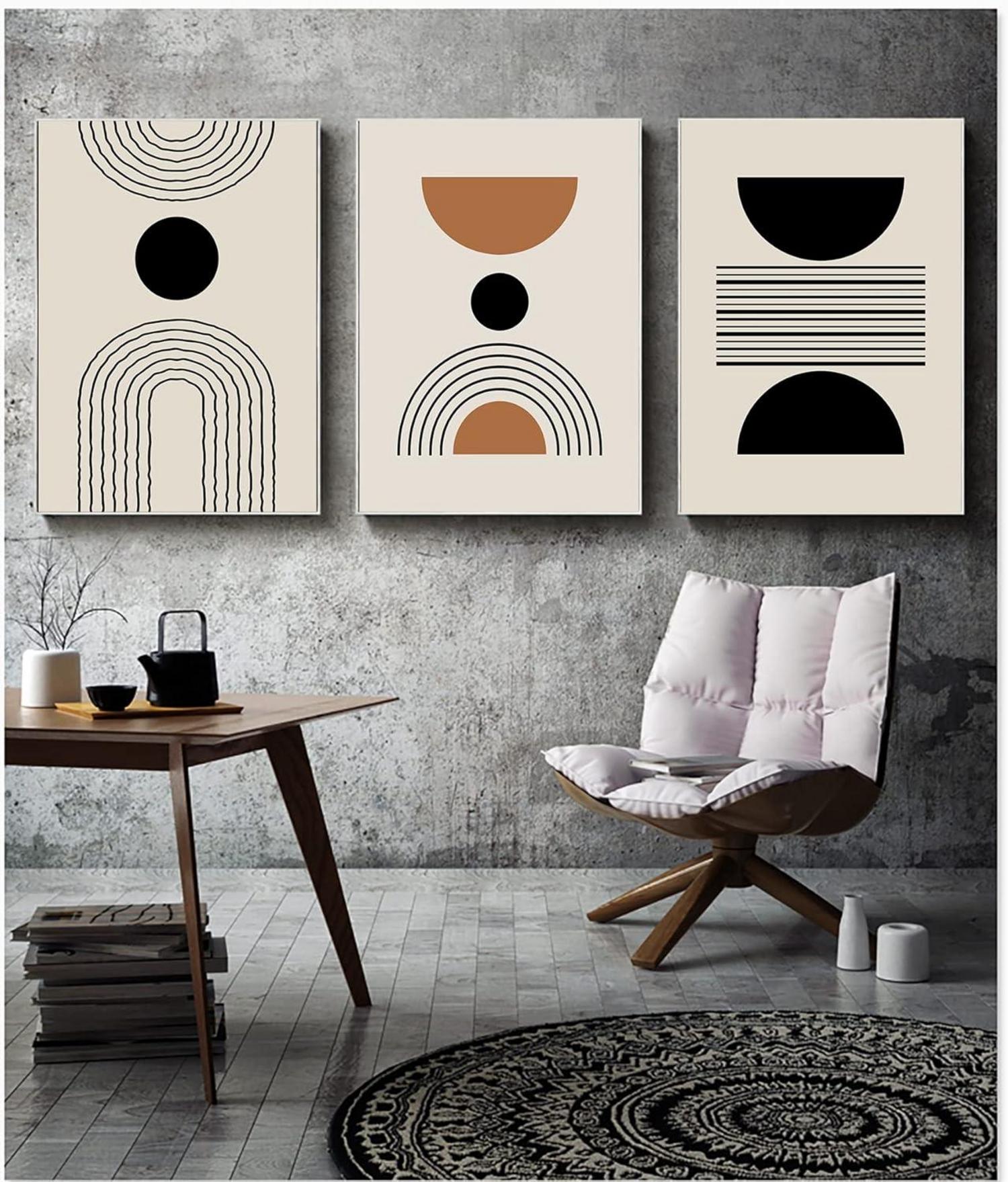 LYBOHO Leinwand Bilder Moderne Abstrakt Kunstposter Set Wohnzimmer-3