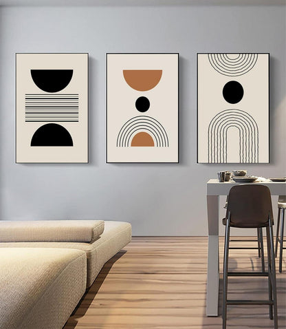 Leinwand Bilder Moderne Abstrakt Kunstposter Wohnzimmer Set 3-teilig