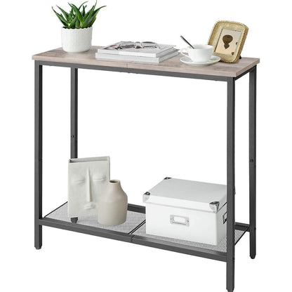 HOOBRO Schmaler Konsolentisch mit Ablageregalen 75x24x75 cm