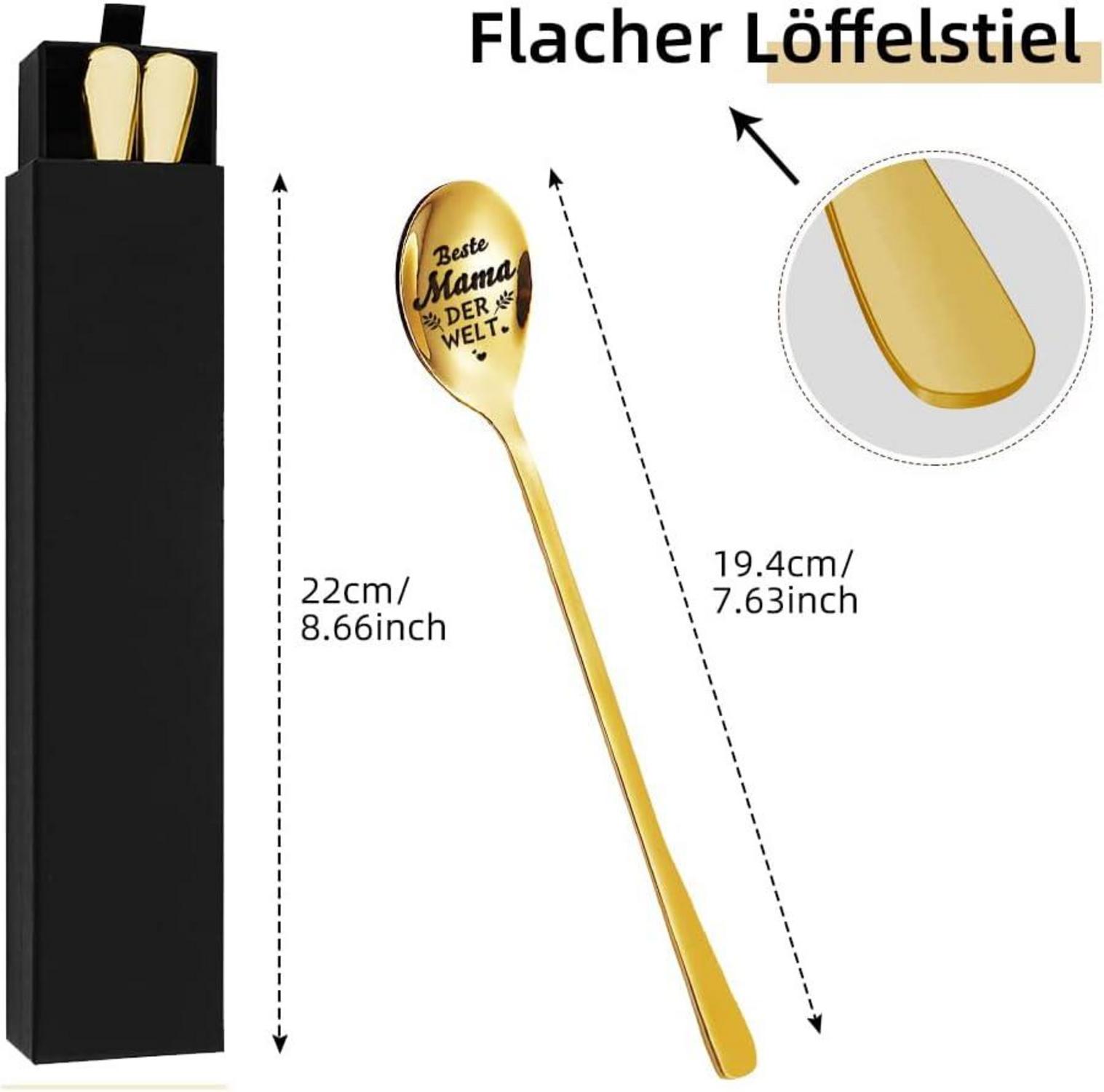 Edelstahl Kaffeelöffel mit Gravur Beste Mama Bester Papa